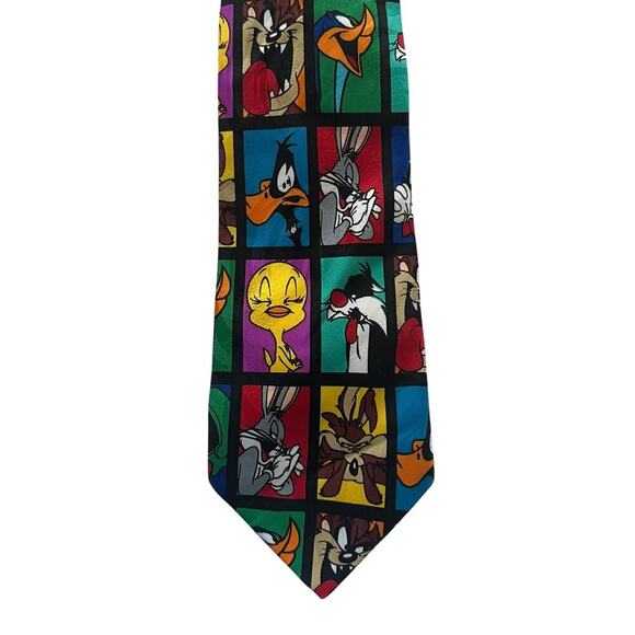 Vintage 90s Y2K Looney Tunes Mens Neck Tie - Picture 2 of 4